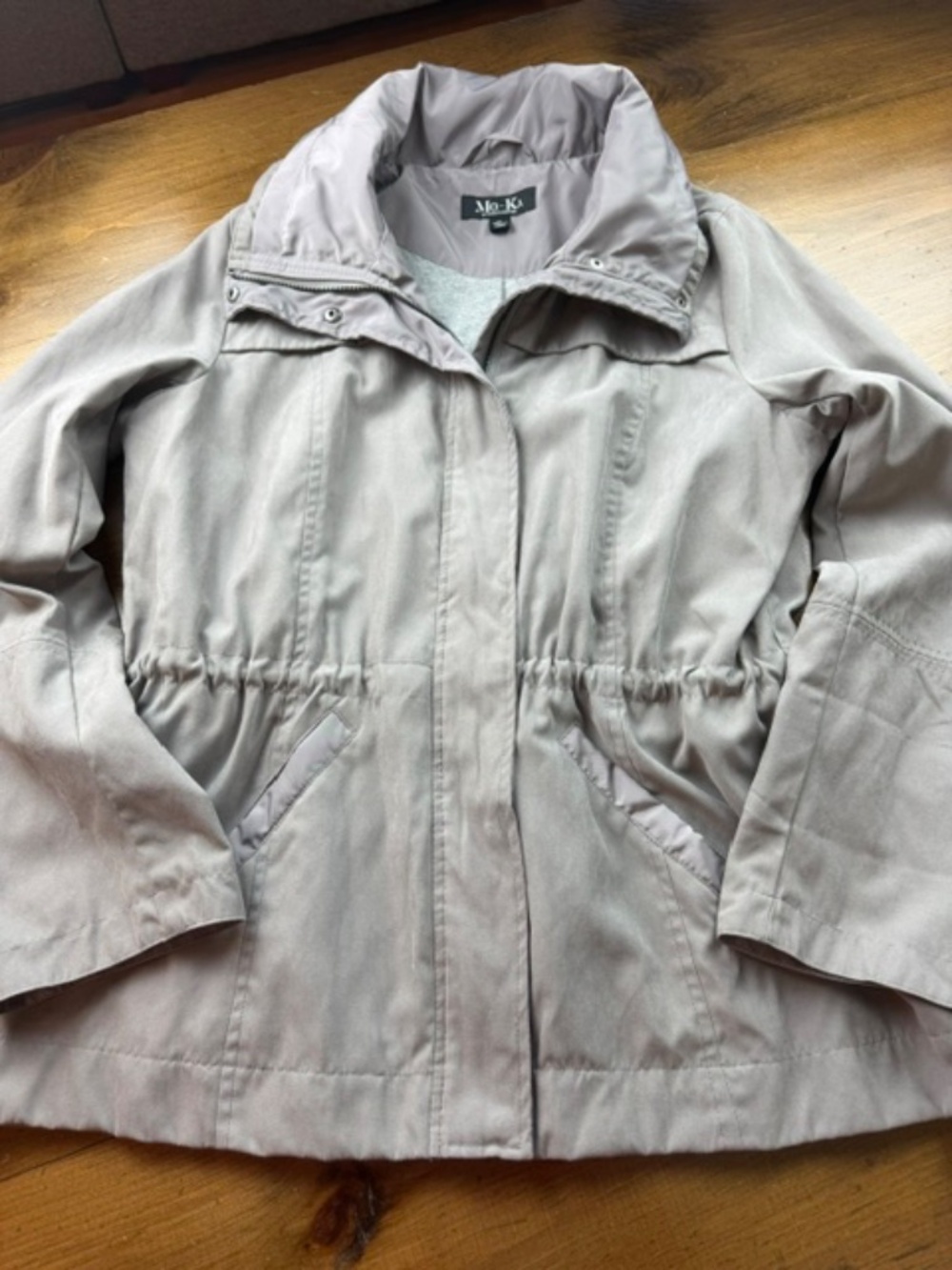 Mo-Ka by Santa Fe Apparel Lightweight Anorak Rain Jacket Grey Medium - Picture 3 of 12
